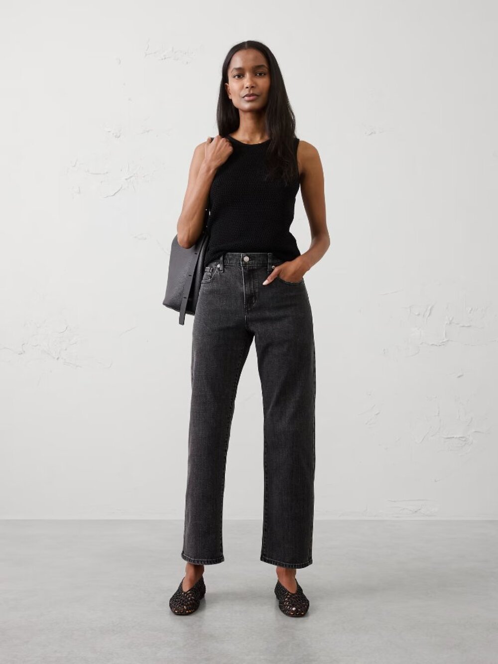 Banana Republic Women's Black Straight Leg Jeans - 27